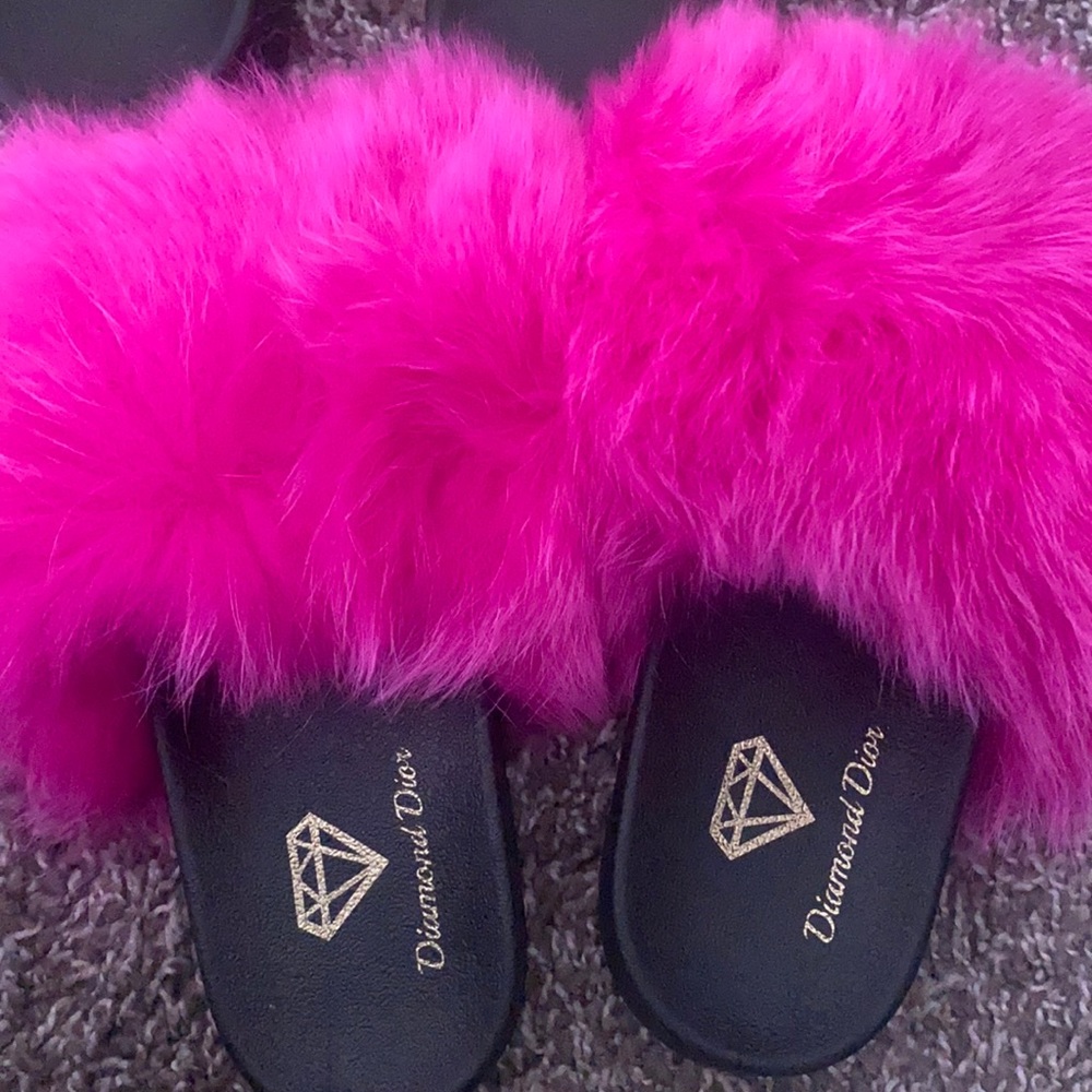 Pink fur slides